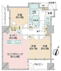 ウェリスタワー千代田岩本町 6階 間取り図