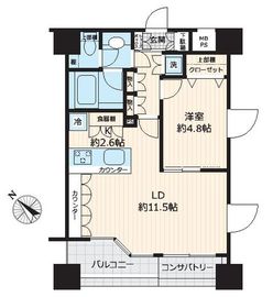 パレ・ソレイユ東京日本橋 11階 間取り図