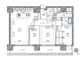 グランドヒルズ恵比寿 23階 間取り図