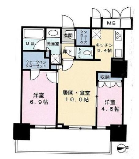 アトラスタワー曳舟 2階 間取り図