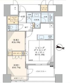 プラティーヌ新宿新都心 15階 間取り図