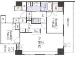 プラティーヌ新宿新都心 9階 間取り図