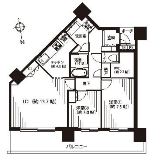 エルシア五反田 27階 間取り図