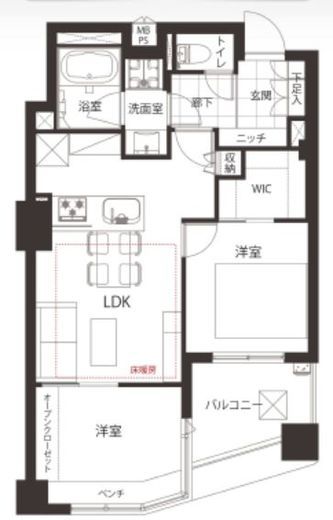 エスティメゾン浅草駒形 2階 間取り図