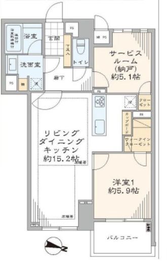レジディア新川2 5階 間取り図