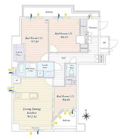 フォリア白金 3階 間取り図