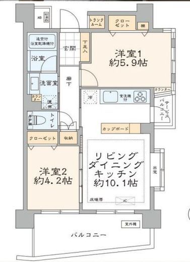 ライオンズステージ麻布 4階 間取り図
