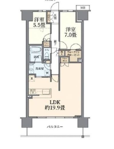クレヴィア辰巳 2階 間取り図