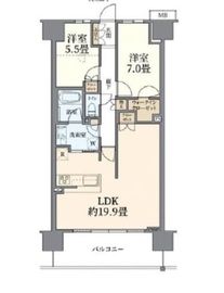 クレヴィア辰巳 2階 間取り図