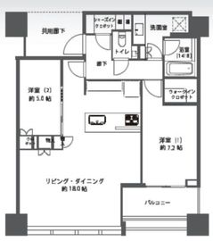 ザ・ハウス南麻布 6階 間取り図