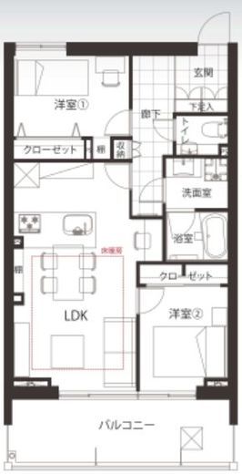 ルネ新宿御苑タワー 8階 間取り図
