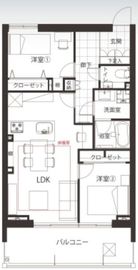 ルネ新宿御苑タワー 8階 間取り図