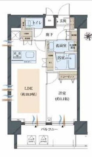 スタイリオ恵比寿SKY 8階 間取り図