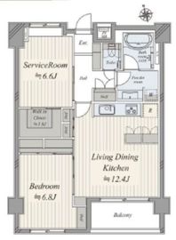 ライオンズマンション麻布十番南 7階 間取り図