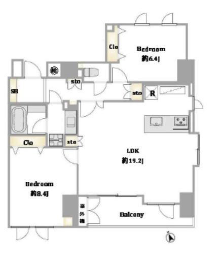 エスティメゾン銀座 8階 間取り図