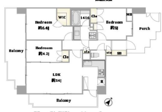 ヴィーナパルテール 7階 間取り図