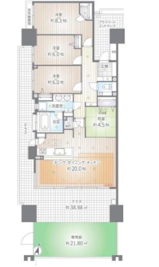 東京メガシティ 1階 間取り図