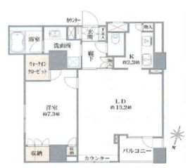 Feel A 渋谷 13階 間取り図