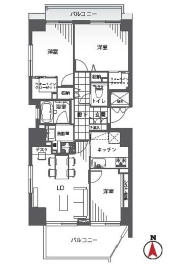 クレジデンス神谷町 10階 間取り図