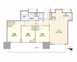 クレジデンス神谷町 26階 間取り図