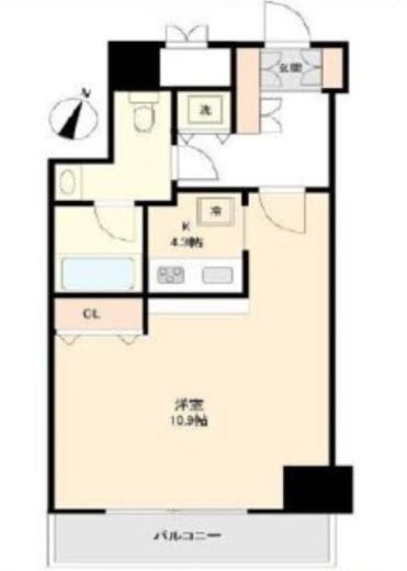 クローバー六本木 2階 間取り図