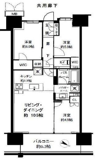 レジディア日本橋馬喰町 5階 間取り図