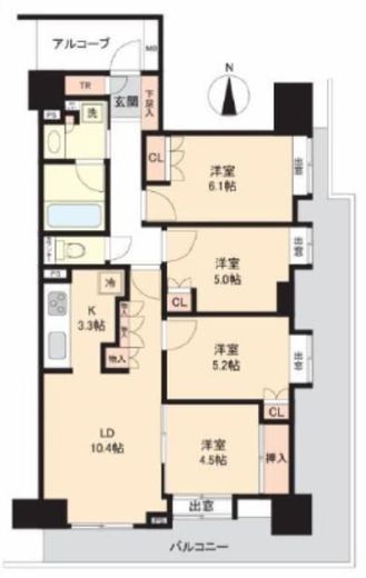 プラウド錦糸公園 10階 間取り図