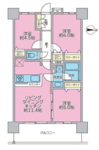 プラザタワー勝どき 6階 間取り図