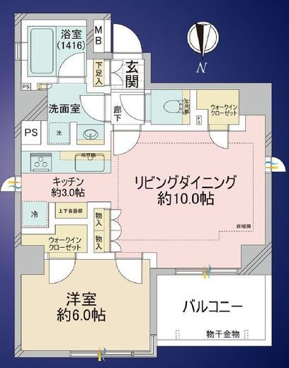 オープンレジデンシア神楽坂並木通り 4階 間取り図