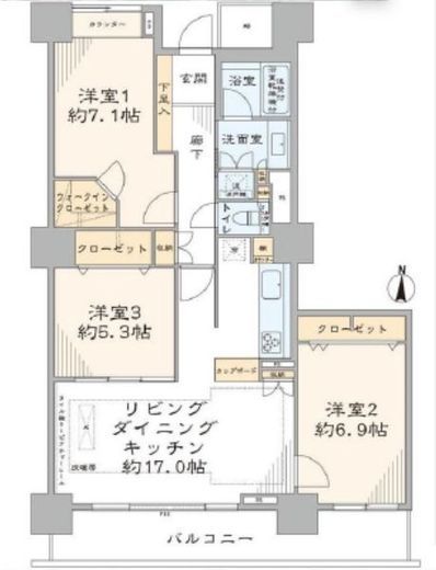 ウエルタワー深川 26階 間取り図
