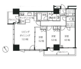 パークホームズ南麻布ザレジデンス 7階 間取り図
