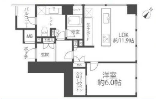 パークタワー芝浦ベイワード アーバンウイング 13階 間取り図