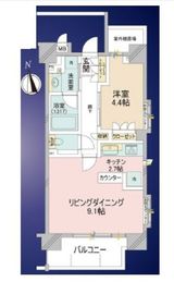 ガーラ・レジデンス浅草 9階 間取り図
