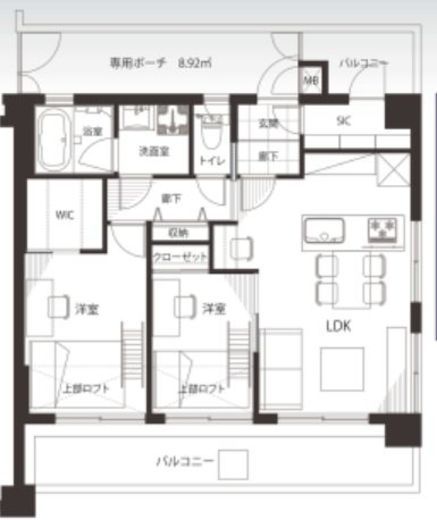 ライオンズプラザ目黒 2階 間取り図