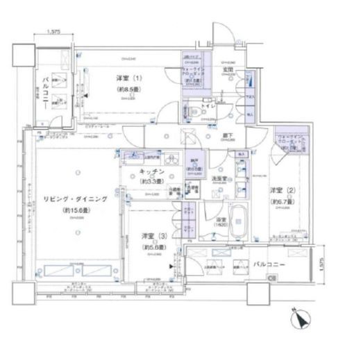 アウルタワー 8階 間取り図