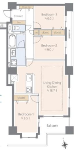 ソプラタワー 13階 間取り図