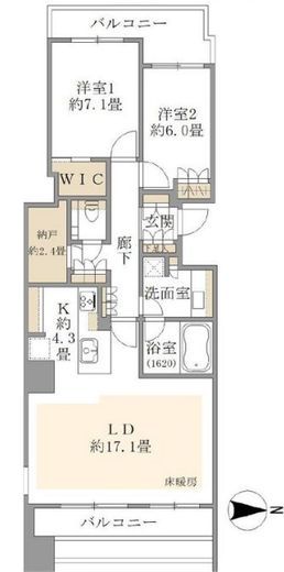 ワールドシティタワーズ ブリーズタワー 4階 間取り図
