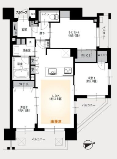 オーパスホームズ三田 3階 間取り図