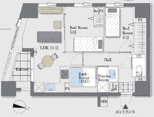 パークハウス本郷三丁目アーバンス 7階 間取り図