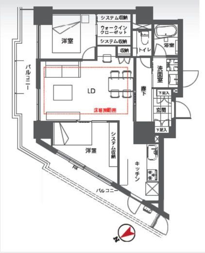 ローレルコート新宿タワー 28階 間取り図