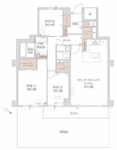 赤坂新坂ハウス 1階 間取り図
