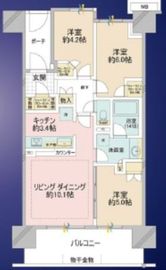 ザ・パークハウスオイコス赤羽志茂サードスクエア 6階 間取り図