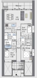 ザ・パークハウス広尾羽澤 2階 間取り図