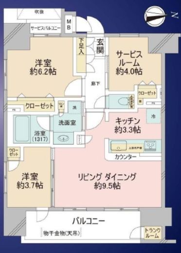 カスタリア代々木上原 7階 間取り図