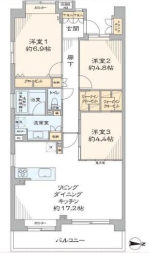 HF白金高輪レジデンス 4階 間取り図