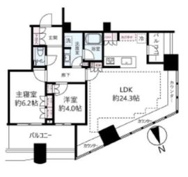 パークタワー勝どきミッド/サウス 32階 間取り図