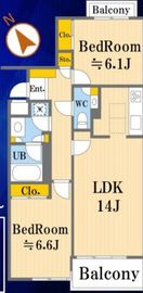 プレスティージュ目黒東山 1階 間取り図