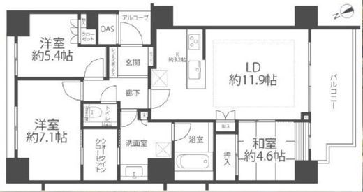 カスタリア北沢 7階 間取り図