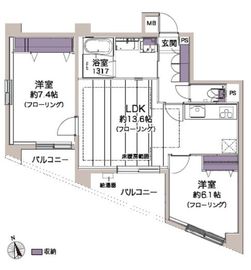 サンスタレ駒沢セカンドコート 5階 間取り図