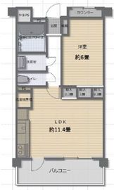 東急ドエルアルス恵比寿イスト 6階 間取り図